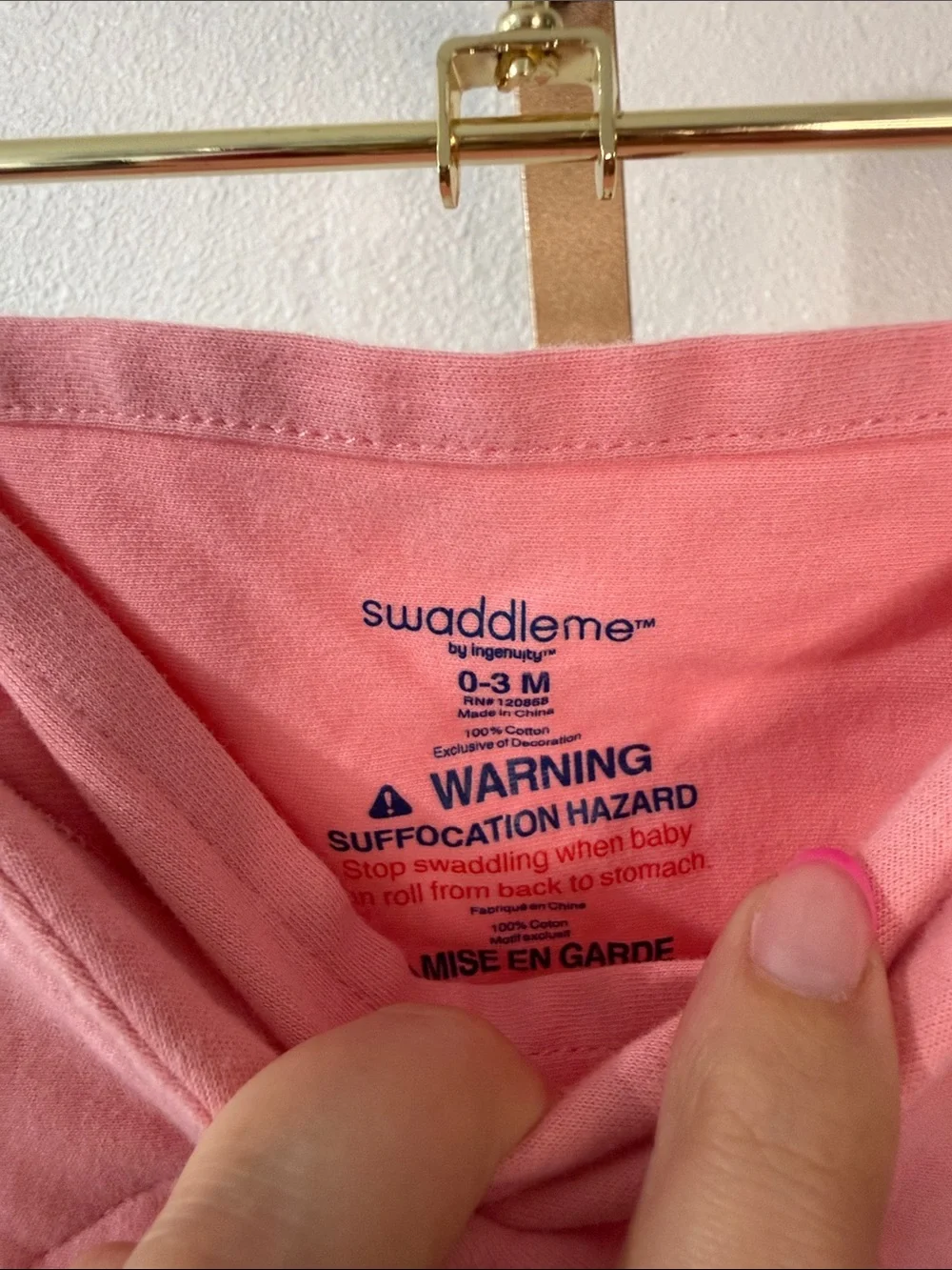 SwaddleMe Pink Wrap with Heart Accent- 0-3months